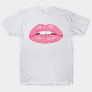 Funny Woman Mouth and Pink Lips T-Shirt